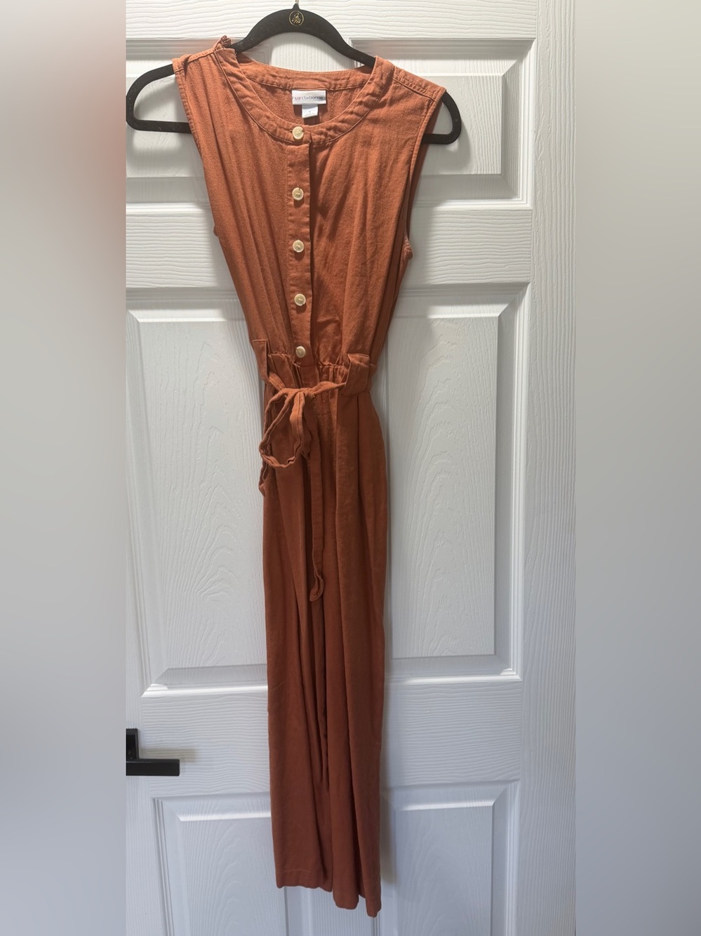 Liz Claiborne Sleeveless Button-Front Maxi Dress in Rust